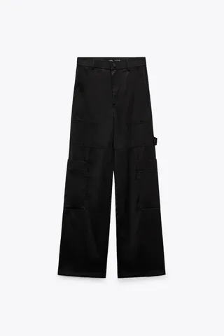 Zara + Satin Cargo Pants