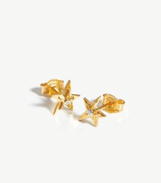 Missoma + Celestial Single Stone Star Stud Earrings