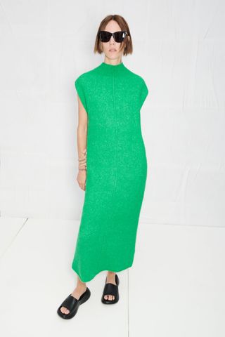Zara + Long Alpaca and Wool Blend Dress