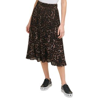 DKNY + Printed Pleated Skirt