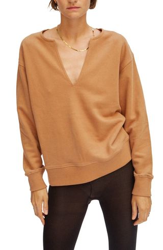 Thakoon + V-Neck Cotton Sweatshirt