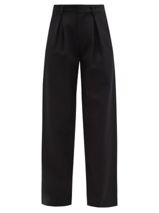 Raey + Wide-Leg Wool-Silk Blend Tapered Trousers