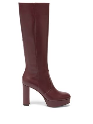 Gianvito Rossi + Platform Leather Knee-High Boots