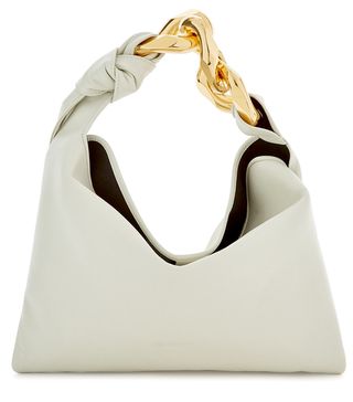 JW Anderson + Small Chain-Embellished Leather Top Handle Bag