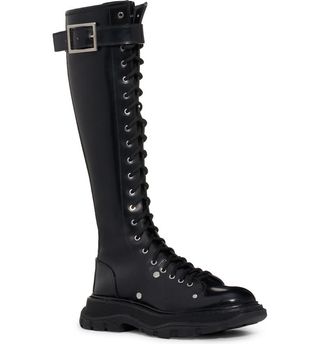 Alexander McQueen + Tread Tall Lace-Up Platform Boots