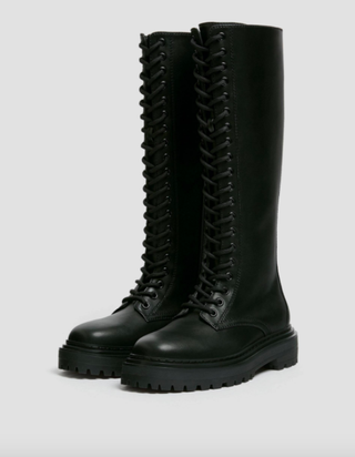Pull&Bear + Knee-High Lace-Up Boots