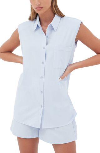 4th & Reckless x Jourdan Sloane + Castelo Sleeveless Button-Up Shirt