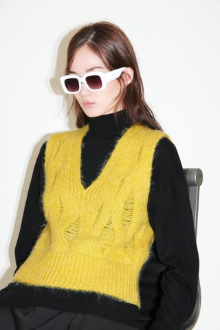 Zara + Ripped Knit Vest