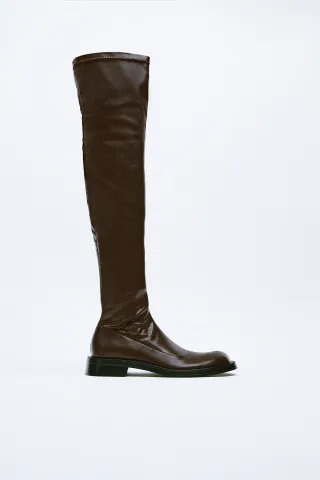 Zara + Low Heel Tall Boots