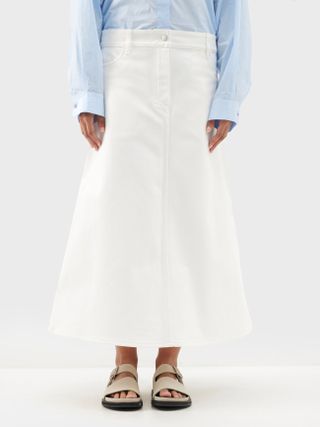 Studio Nicholson + Baringo A-Line Denim Midi Skirt