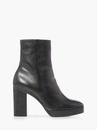 Dune + Pella Leather Ankle Boots in Black