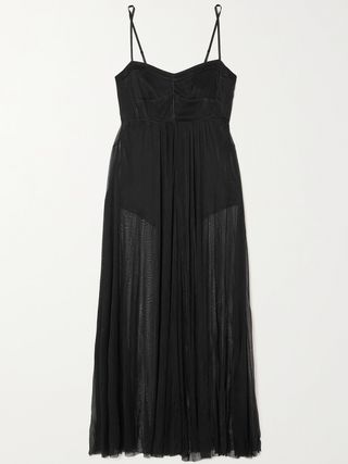 Sleeping With Jacques + Ophelia Shirred Silk-Tulle Nightdress