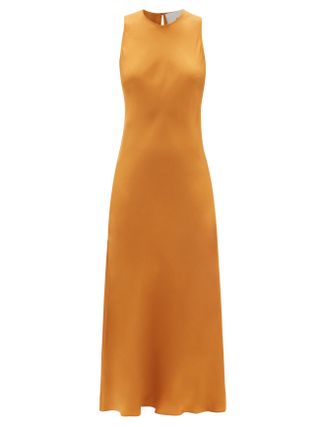 Asceno + Valencia Silk-Twill Midi Dress