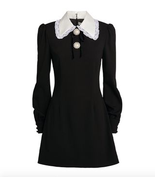 Alessandra Rich + Contrast-Collar Mini Dress