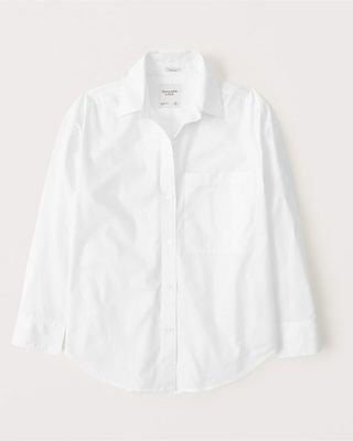 Abercrombie & Fitch + Oversized Poplin Button-Up Shirt