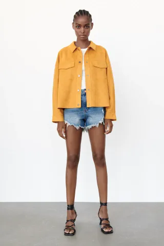 Zara + Faux Suede Overshirt