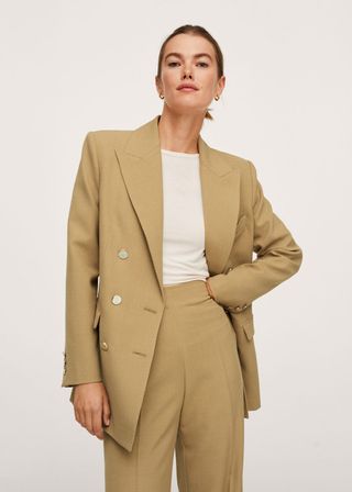 Mango + Double-Breasted Suit Blazer