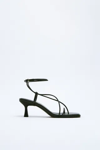 Zara + Leather Sandals With Thin Straps