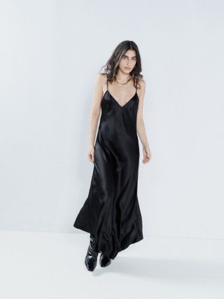 Raey + Dip-Hem Silk-Satin Slip Dress