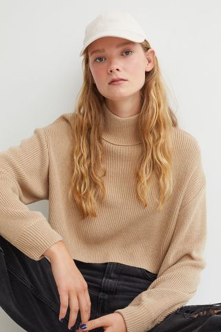 H&M + Cropped Turtleneck Sweater