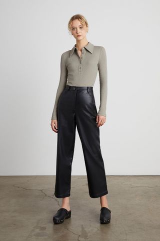 Who What Wear Collection + Eli Relaxed Vegan-Leather Trousers