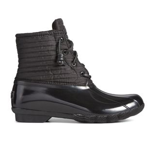 Sperry + Saltwater Puff Nylon Quilted Duck Boot in Black