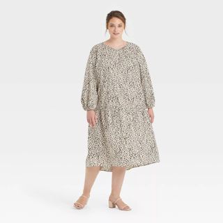 Who What Wear x Target + Raglan Long Sleeve High Low Dress