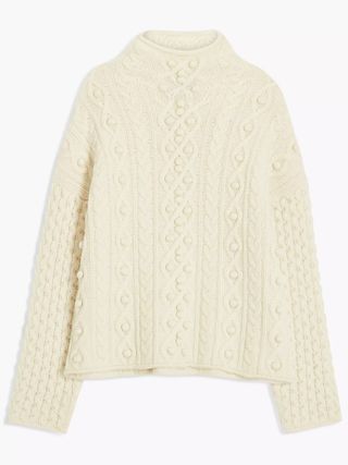 Theory + Mixed Cable Knit Jumper, Ivory