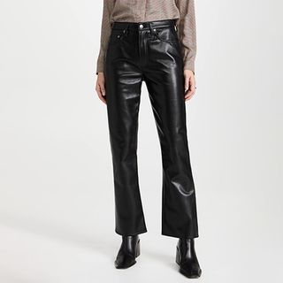 Agolde + Recycled Leather Mid Rise Relaxed Boot Jeans