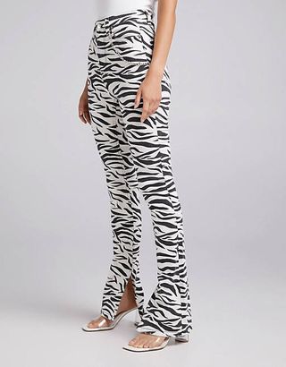 Bershka + Straight Leg Zebra Pants