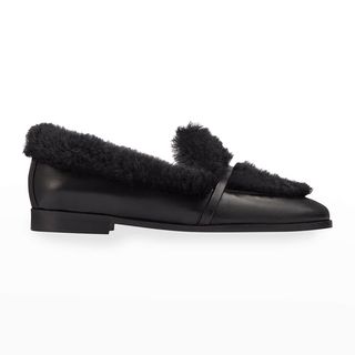 Malone Souliers + Lia Shearling Flat Loafers