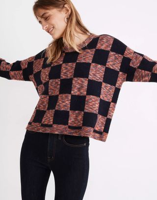 Madewell + Checkered Pullover Sweater