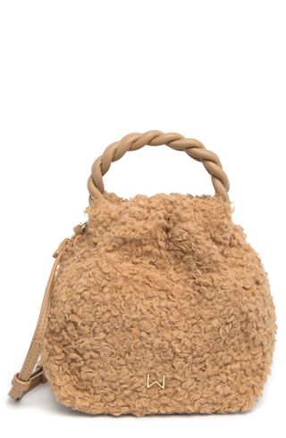 House of Want + We Are Adorbs Faux Shearling Mini Bag