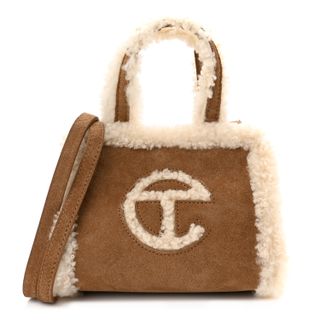 Telfar x Ugg + Suede Shearling Small Shopping Bag Chestnut
