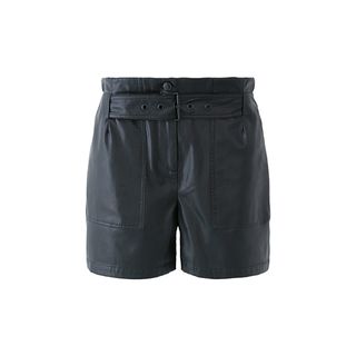 Karl Lagerfeld Paris + Faux Leather Belted Short