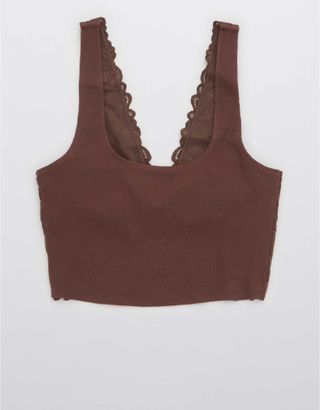 Aerie + Holiday Best Lace Waffle Longline Bralette