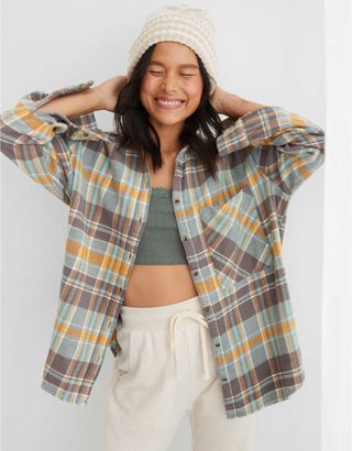 Aerie + Anytime Fave Flannel Shirt