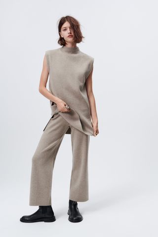 Zara + Knit Straight Fit Trousers