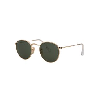 Ray-Ban + Gold-Tone Round-Frame Sunglasses