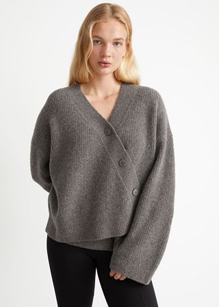 & Other Stories + Relaxed Asymmetrical Knit Cardigan