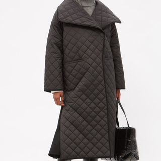 Totême + Quilted Recycled-Shell Wrap Coat