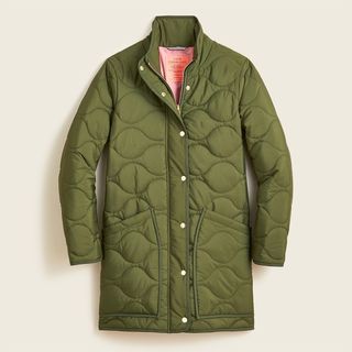 J.Crew + Quilted Cocoon Puffer with PrimaLoft