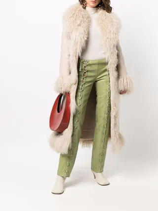 Saks Potts + Bonnie Fur-Trimmed Long Coat