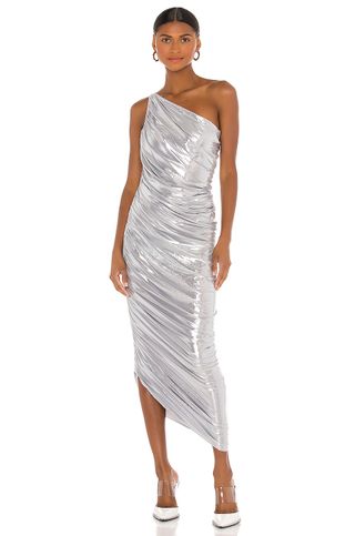 Norma Kamali + Diana Gown in Silver