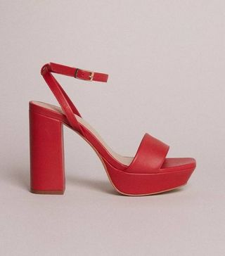 Karen Millen + 70's Premium Leather Platform Sandal