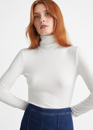 & Other Stories + Fitted Lyocell Ribbed Turtleneck