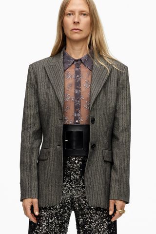 Zara + Pinstripe Jacket Limited Edition