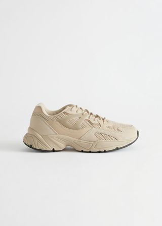 & Other Stories + Chunky Leather Mesh Sneakers