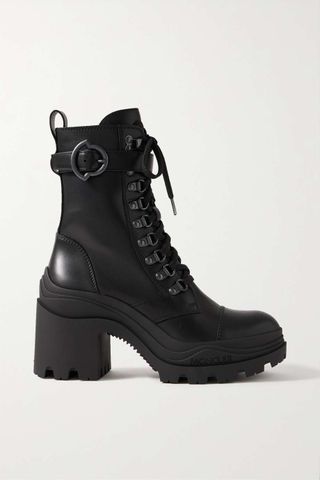 Moncler + Envile Buckled Leather Combat Boots