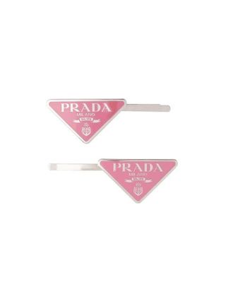 Prada + Logo-Plaque Hair Slides